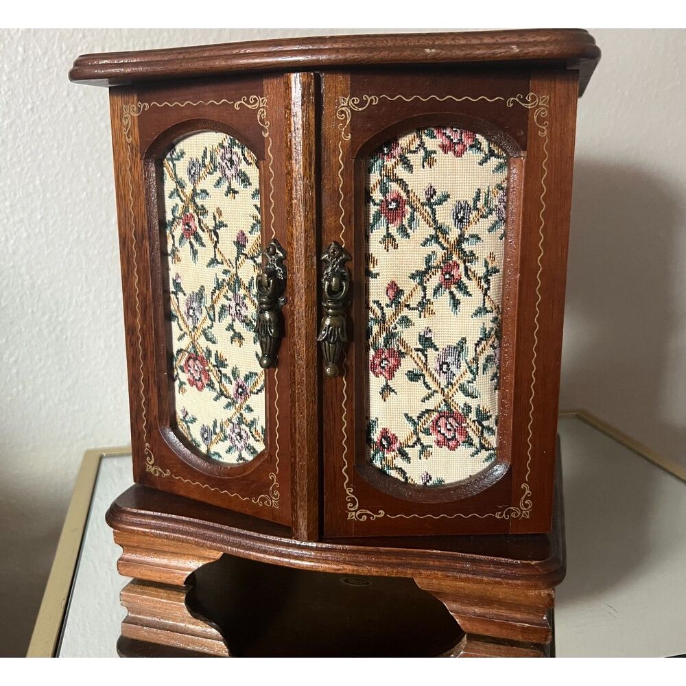 Vintage Musical Japanese Wooden Jewelry Box